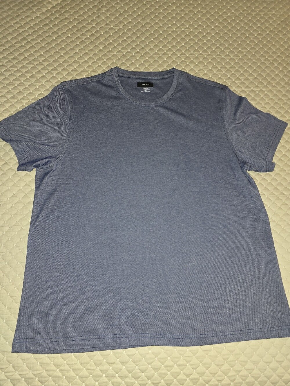 XXL - Alfani Men’s Heather Navy Short-Sleeve Crew T-Shirt (CLEAN)